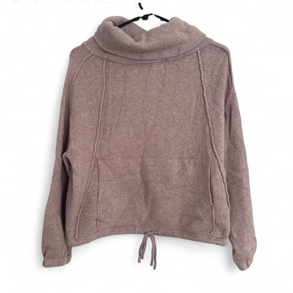 Anthropologie Field Flower Cropped Turtleneck Sweater in Tan Size XS